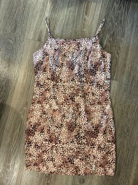 Spaghetti Strap Floral Print Slip Dress - Blush